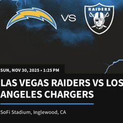 (3) TICKETS CHARGERS VS RAIDERS 