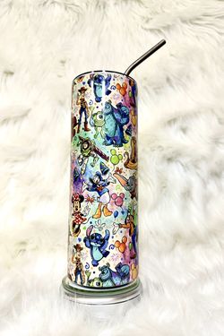 Brand New Custom Disney Skinny 20 Oz Tumbler Stainless Steel