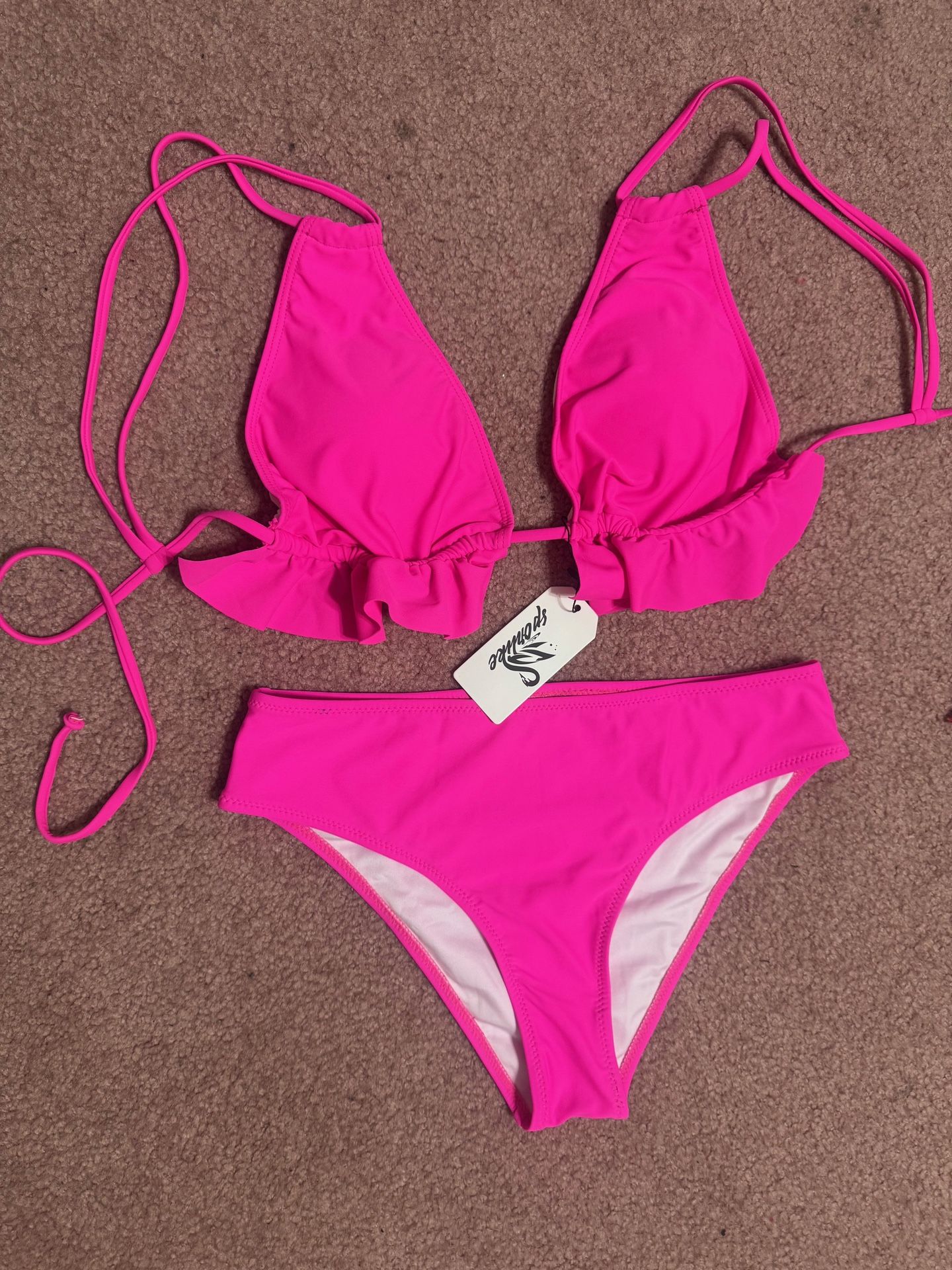 New Xl Small Neon Bikini Swimsuit Festival Rave Boho Top