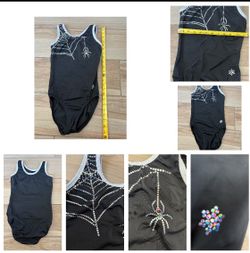 Black Rhinestone Spider Web Leotard