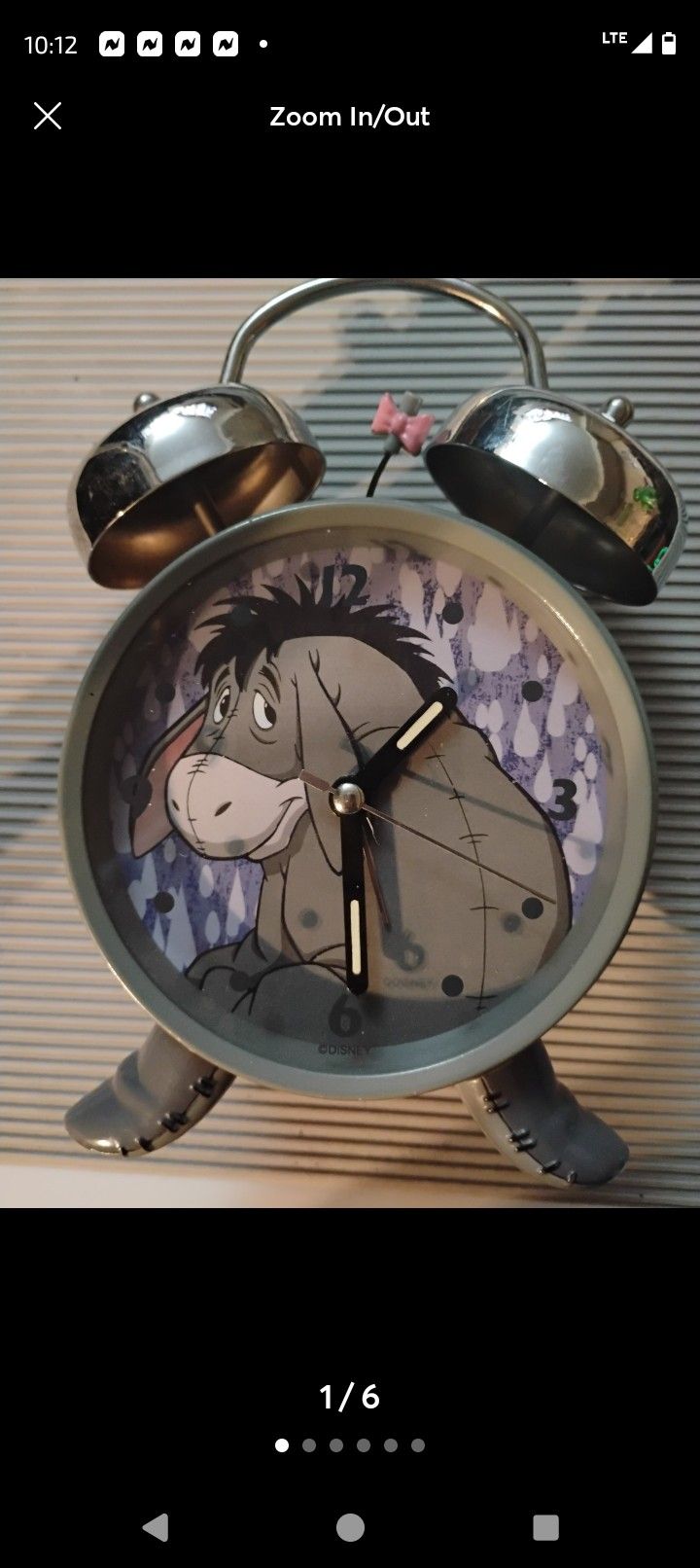 Vintage Disney Eeyore Alarm Clock