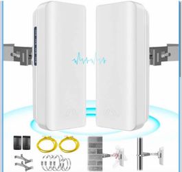 5.8GHz Outdoor Wireless Bridge with 2 Ethernet Ports, 12 dBi Antenna, Starlink WiFi Extender