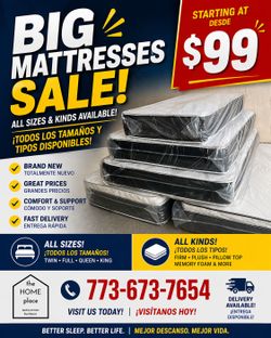🔥 Big Sale, Brand New Mattresses - We Offer Delivery 🚛