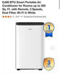 Midea 8,000 BTU Smart Portable Air Conditioner
