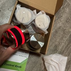 LED grill control knob circular 002 Red