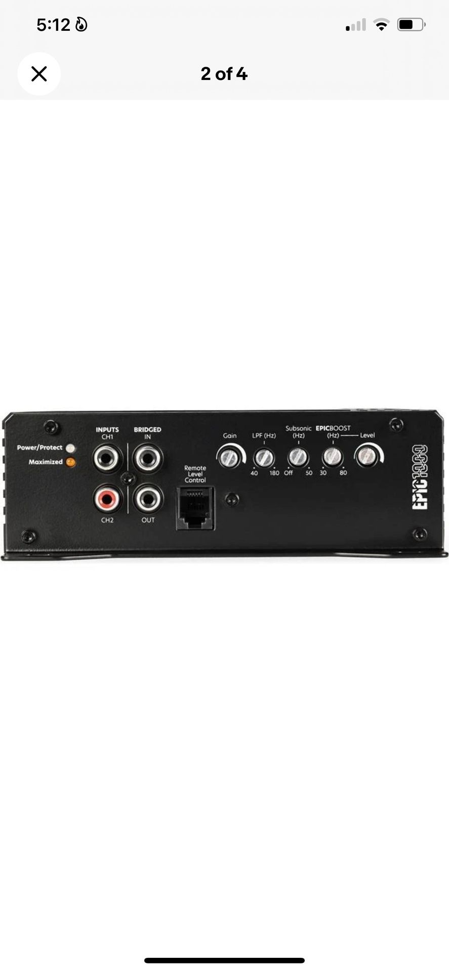 AudioControl EPIC 1000 mono subwoofer amplifier — 1000 watts RMS x 1 at 1 ohm