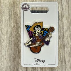 New Disney Pin Coco Hector Playing Guitar Skulls 2024 Disneyland