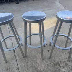 3 Metal Stools