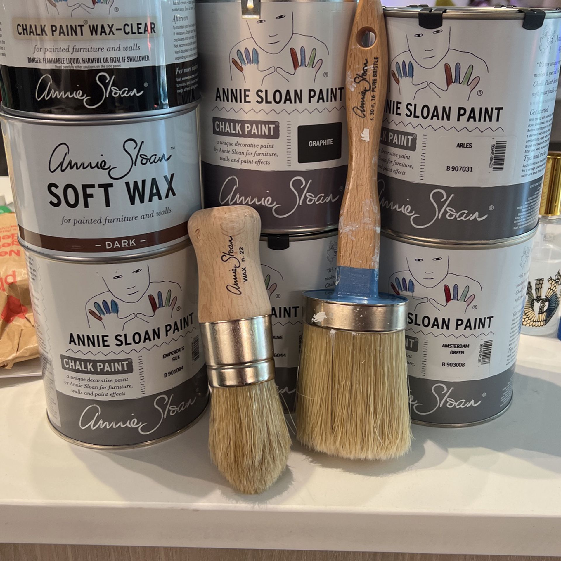 Annie Sloan Chalk Paint, Wax, & Brushes Complete Starter Kit