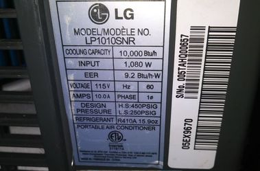 Lg Lp1010snr 10 000 Btu Portable Air Conditioner Dehumidifier Combo For Sale In Charlotte Nc Offerup