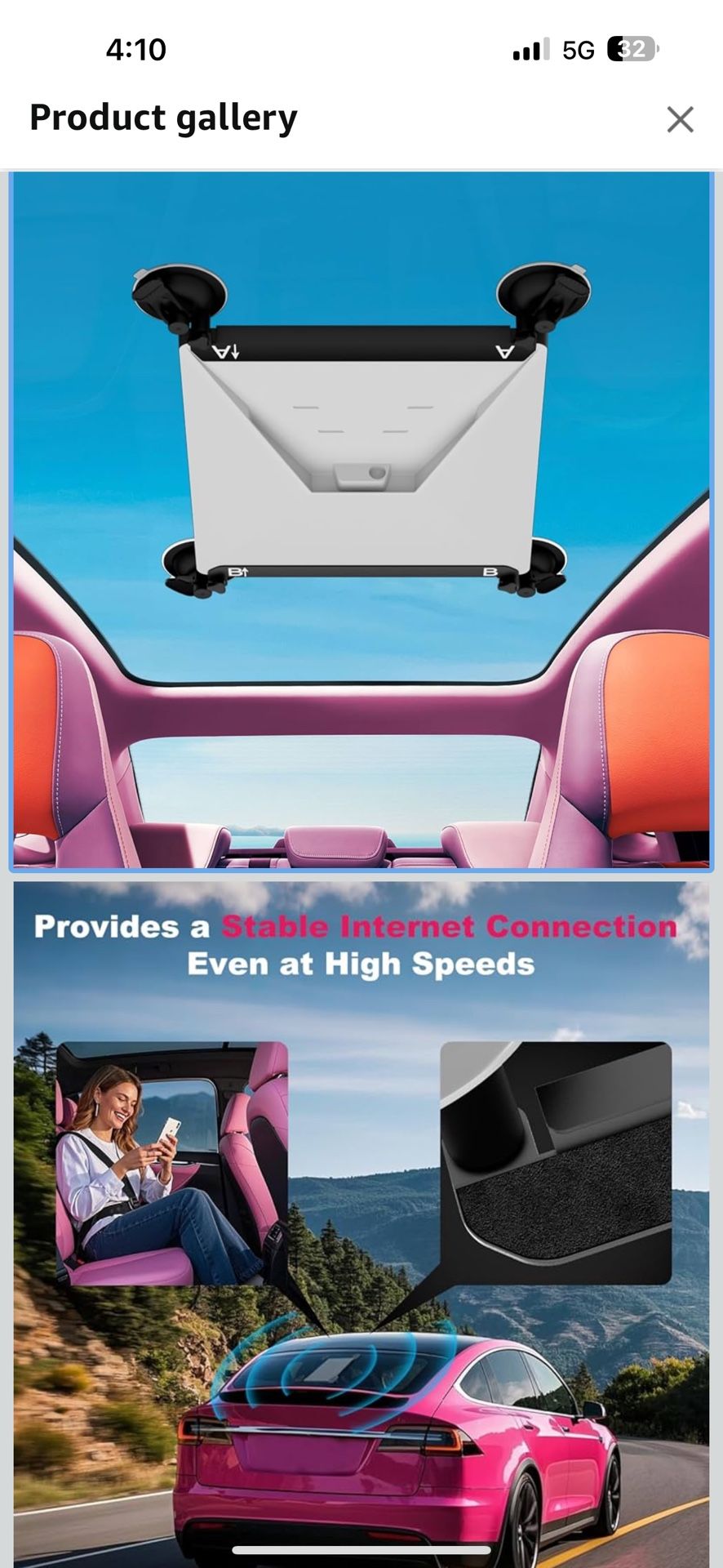Starlink Mini Suction Cup Mount - Durable Carbon Steel Car Sunroof Body Mechanicals with Anti-Slip Pads - Strong Suction Design for Stable Satellite S