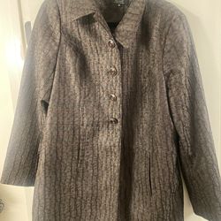 Tribal Textured Brown Jacket – Size 12