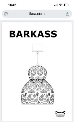 Ikea BARKASS Pendant/Ceiling lamp, gray, Steel 16" BRAND NEW