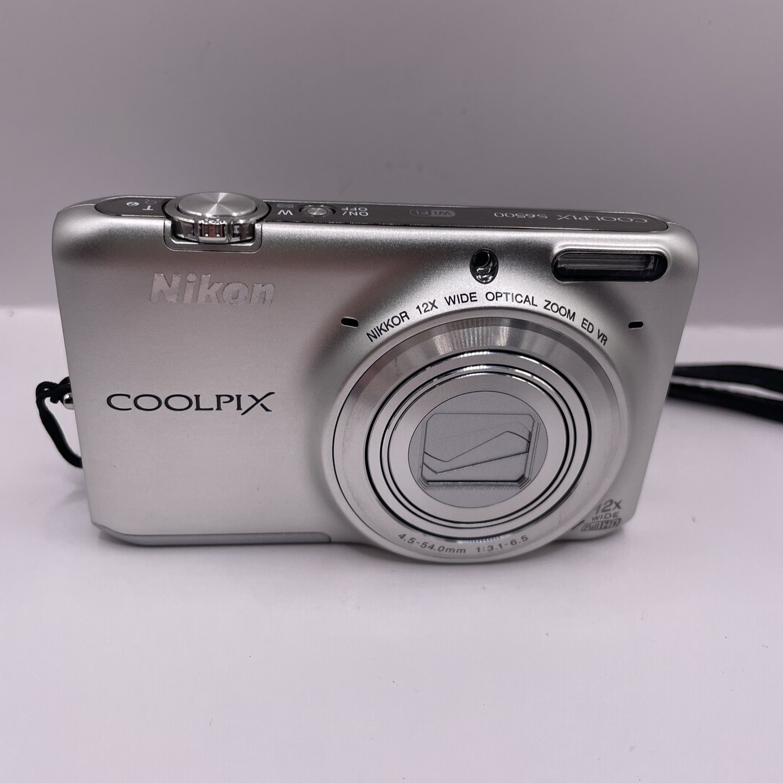 Nikon CoolPix S6500 Silver Digital Camera 12x Zoom w/ Charger