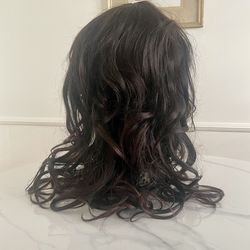 New Long Curly Full Bang Synthetic Wig – 22” (Never Used)