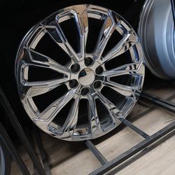 22x9 Chrome Rims 6 Lug 6x139 6x5.5 On New Tires 305 45 22