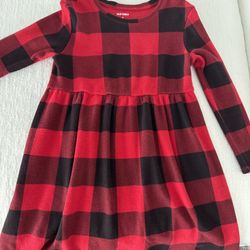 Christmas Buffalo check long sleeve 5T dress