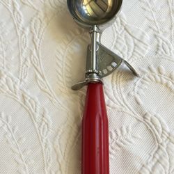 Vintage 1950s Ice Cream Scoop - Red Bakelite Handle!