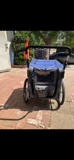 DoggyHut Premium Pet Stroller / Bicycle Trailer for Dogs – Large Blue