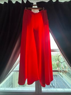 New Elegant coral red palazzo pants wide leg