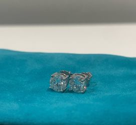 Moissanite Diamond Earrings - 1ct each, D Color, VVS1, GRA certified