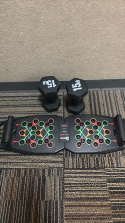 15 lb Dumbbells and Push-Up Board Set