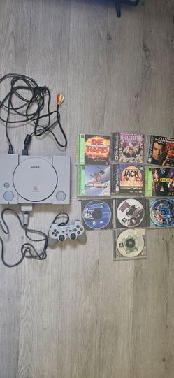 Playstation 1 console with 10 playable games
