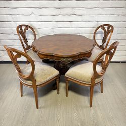 Maitland Smith Card Game Table & Chairs 5pc Set