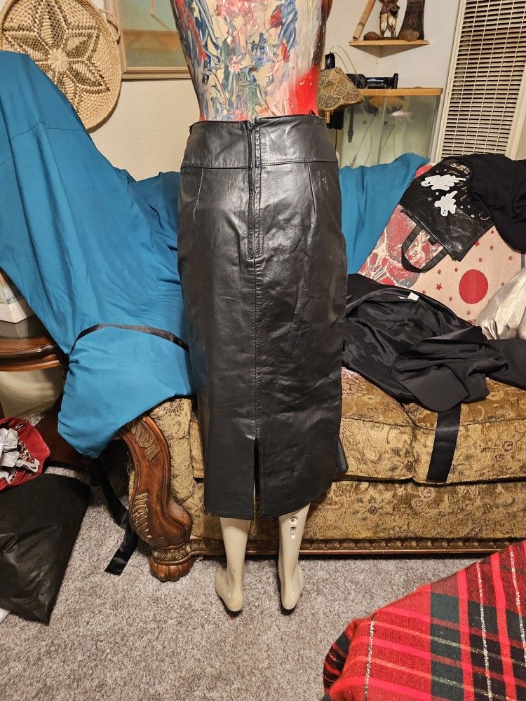 Long Leather Skirt