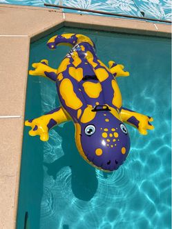 Splashin salamander ride on pool float