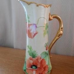 Ginori Italy Floral Tankard Pitcher 