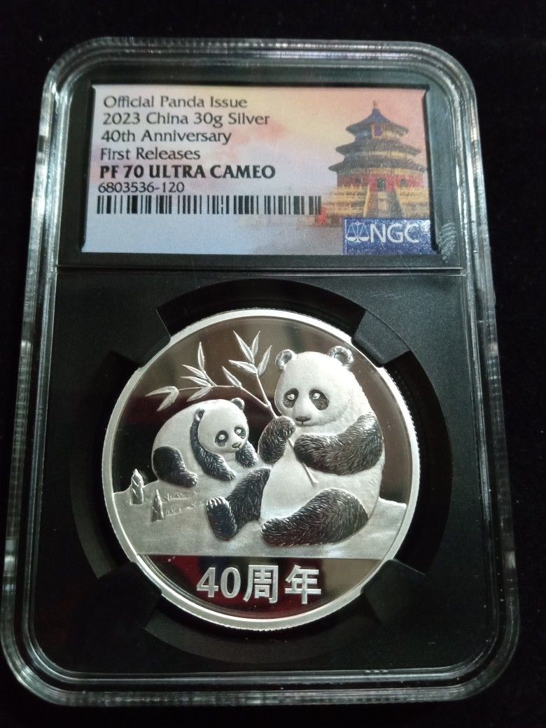 2023 China 30g Silver 40th Anniversary Coin - PF 70 Ultra Cameo
