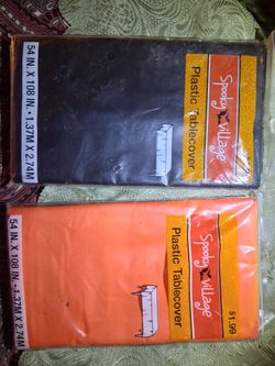 Halloween table covers plastic black and orange