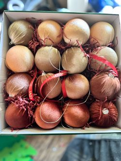 New 16 Pcs champagne Velvet Christmas Ornaments Balls 3.15" Hanging Shatterproof Bauble Handmade Balls Xmas Trees Decoration