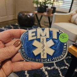 EMT Enamel Belt Buckle. New