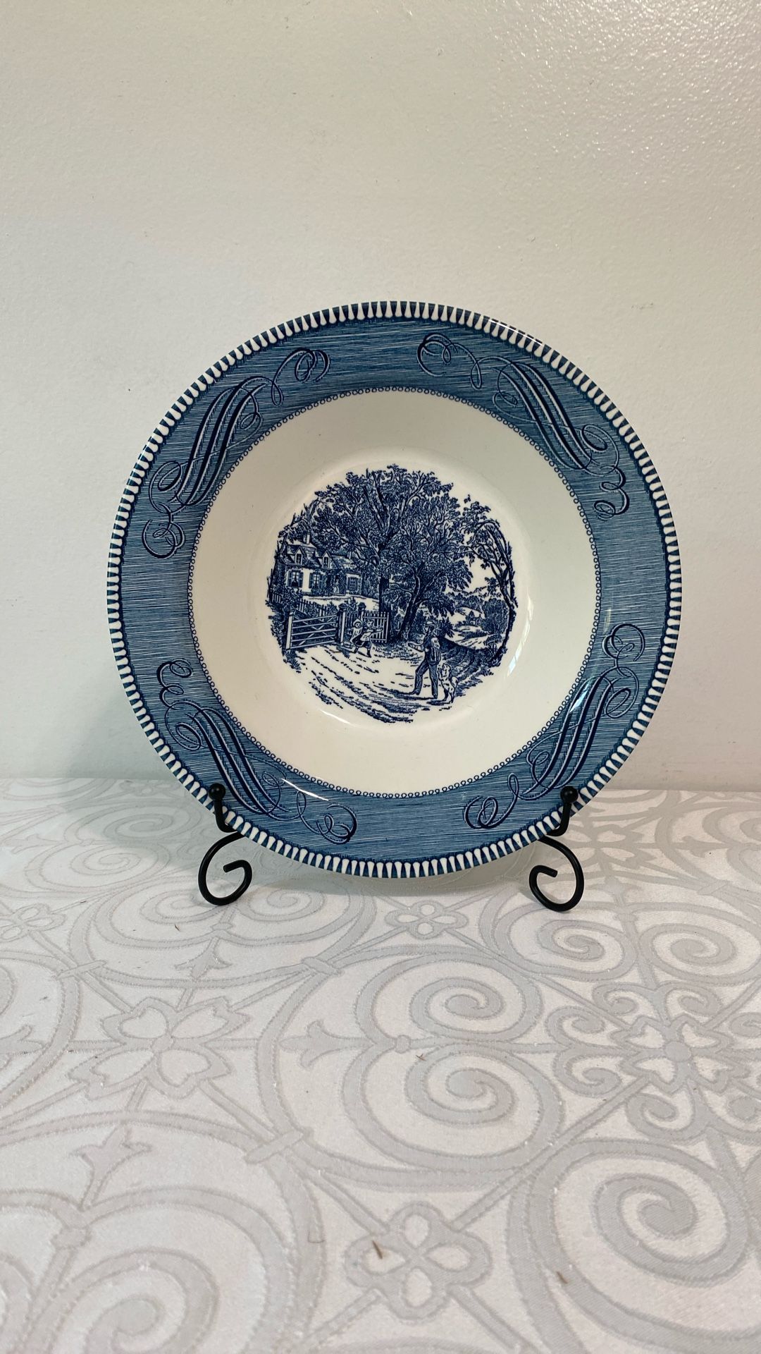 VNTG Currier & Ives 10.25” Vegetable Bowl Home Sweet Home EUC