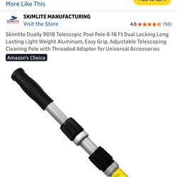 Skimlite Dually 9018 Telescopic Pool Pole 6-18 Ft Dual Locking