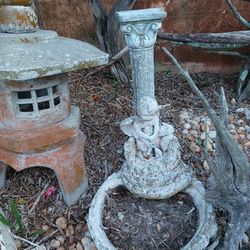 2 Piece Concrete Angel Fountain