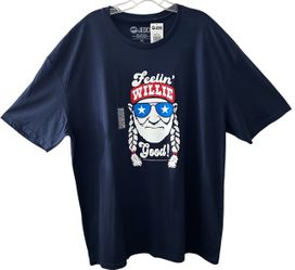 JEDCO "Feelin Willie Good" Willie Nelson T-Shirt Navy Mens XXL NWT