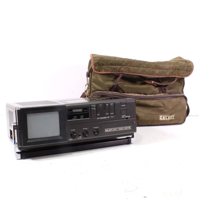 Galaxy 2200 Video Centre A-2200 Portable VCR and CRT TV Combo with Case (1986)