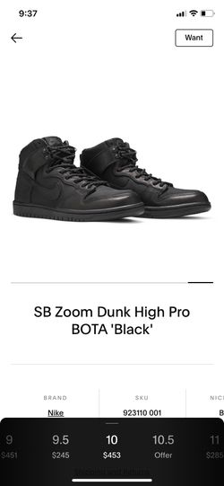 SB Dunk High Pro BOTA 'Black' for Sale in Angeles, CA - OfferUp