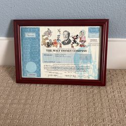 Walt Disney Stock 1998 Certificate 