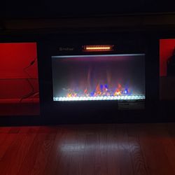 Fireplace TV Stand W/ LED Lights 