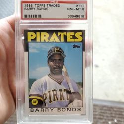 1986 Topps Traded Barry Bonds rookie card PSA 8