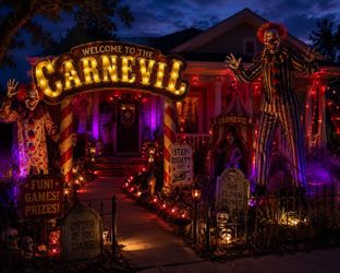 🎪 Spirit Halloween 2024 Carnevil “Welcome to the Carnevil” Light-Up Metal Sign