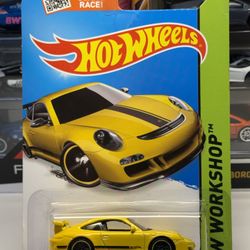 🇩🇪 HOT WHEELS 2013 - Yellow Porsche 911 GT3 RS - HW WORKSHOP 196/250 - 1:64