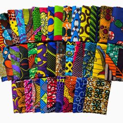 FAT QUARTERS 24 Pieces Bundle 22" X 18" African Ankara Wax Print No Duplicates 100% Cotton Quilting Patchwork