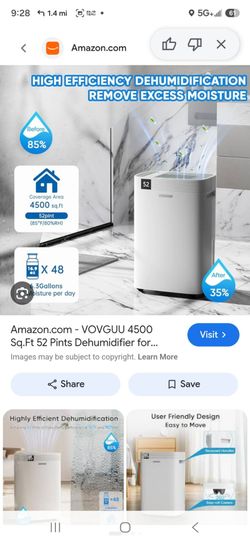 VOVGUU 52-Pint Dehumidifier 4500 Sq Ft