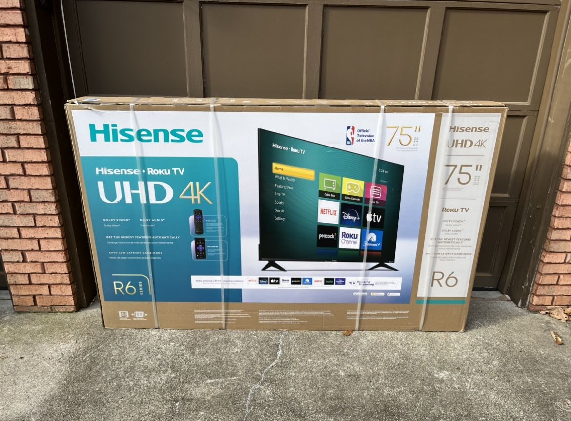 NEW 75 Inch Smart TV, 4K UHD HDR10 Roku Smart TV - Hisense 2023 Model !