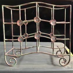 Steel Wine Rack w/ Clear Glass Accents